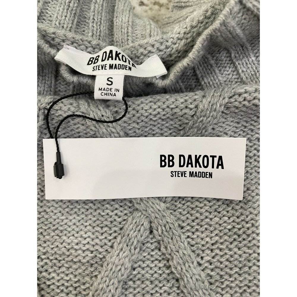 BB Dakota Wool Blend Retrograde Cable Knit Sweater Powder Blue Women's Size S - Picture 7 of 7